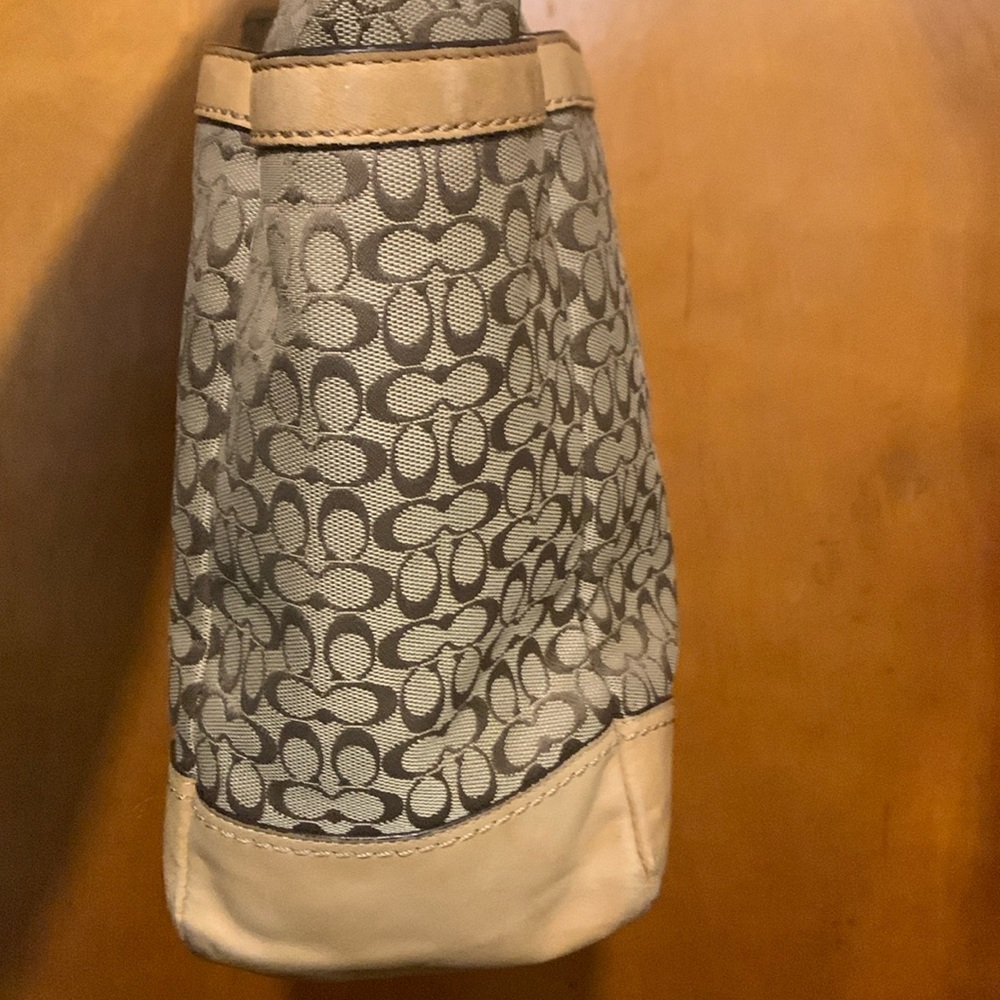 Coach Tan Double Strap Multi Pocket Tote Purse - Picture 10 of 15